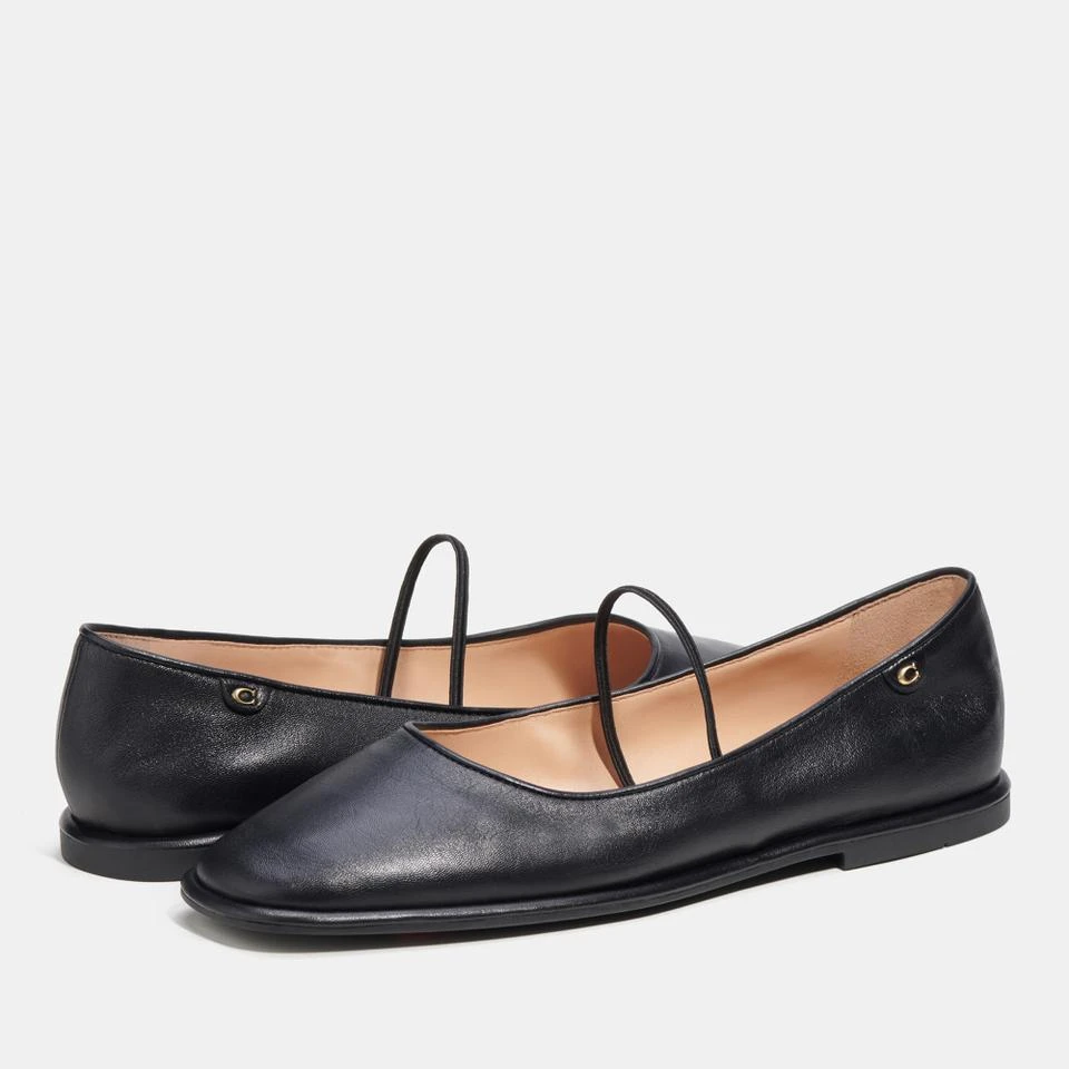 Coach COACH WOMEN'S EMILIA LEATHER LEATHER MARY JANE FLATS 3
