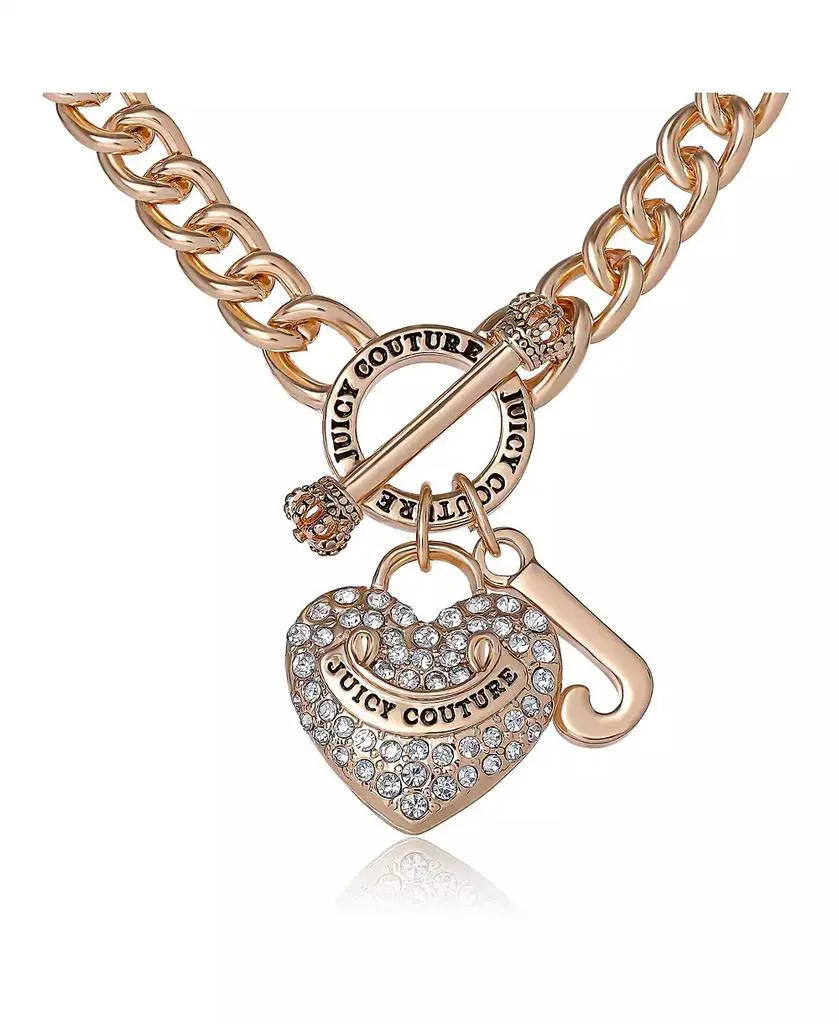 Juicy Couture -Tone Heart and Logo Toggle Charm Necklace