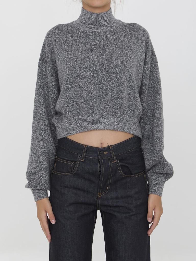 Alexander Wang Cropped Sweater With Embossed Logo