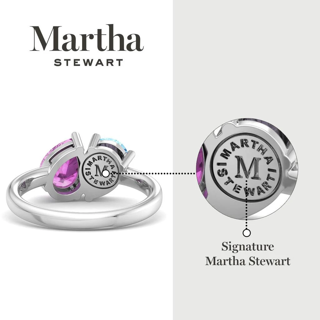 Martha Stewart 2 Carat Two Stone Gemstone Ring For Women in Sterling Silver, Gemstone Jewelry For Women 2