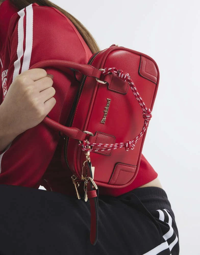 River Island River Island Faux leather charm shoulder bag in red 2