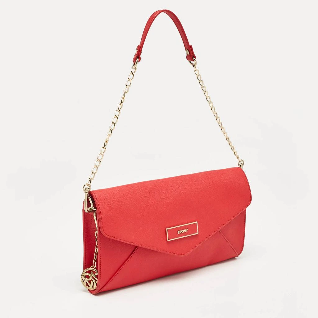 DKNY DKNY Red Leather Logo Flap Shoulder Bag 3