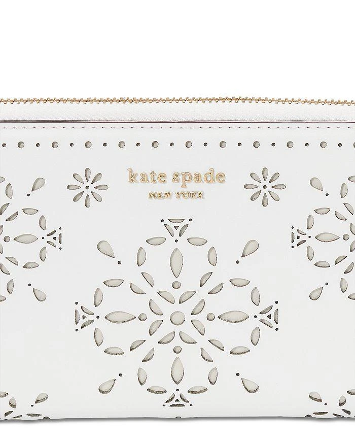 Kate Spade Devin Spade Flower Perforated Leather Zip Around Continental Wallet 3
