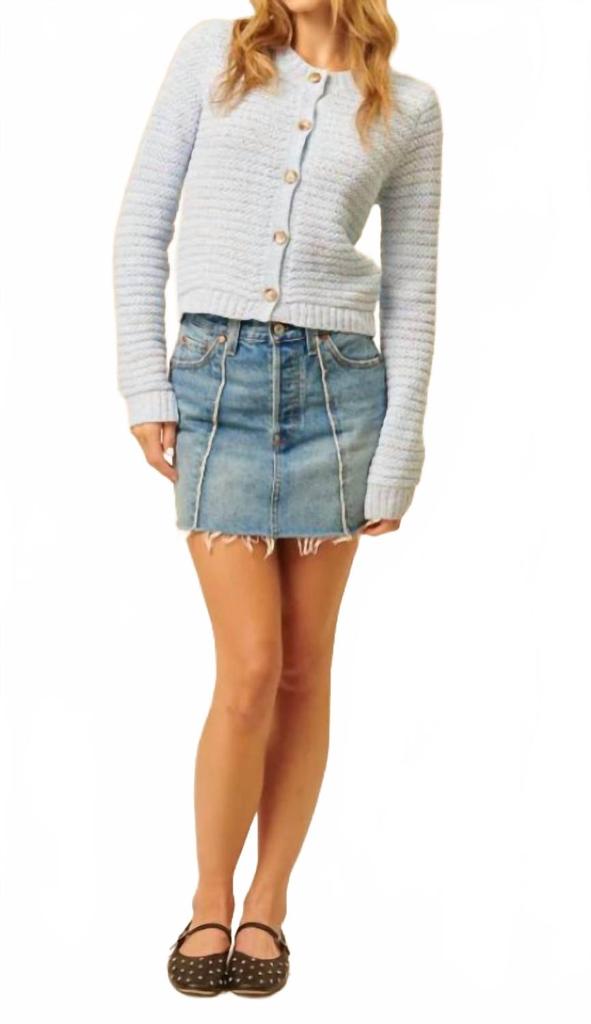 John + Jenn Marcel Cardigan In Denim Wash