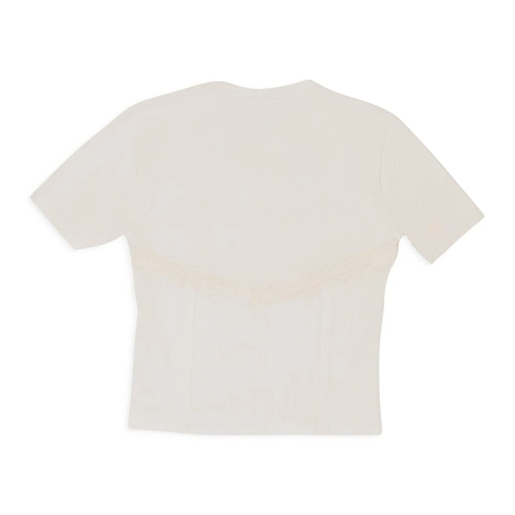 Callipygian CALLIPYGIAN LACE TRIM BUSTIER WHITE T-SHIRT 2