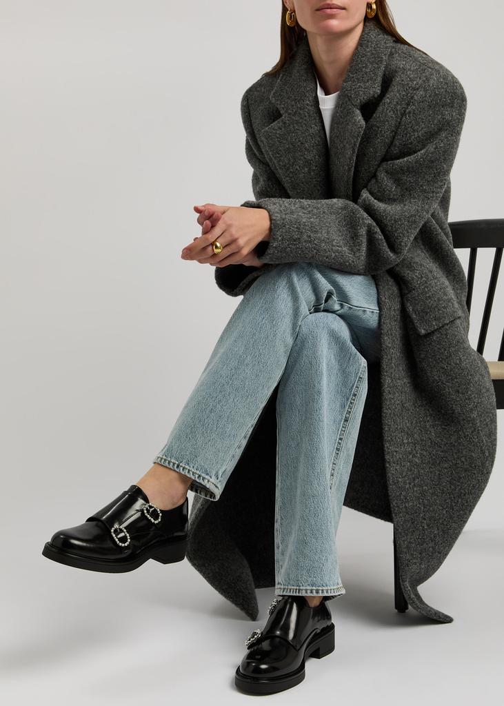 Shop Leighton embellished leather monk strap shoes on Sale