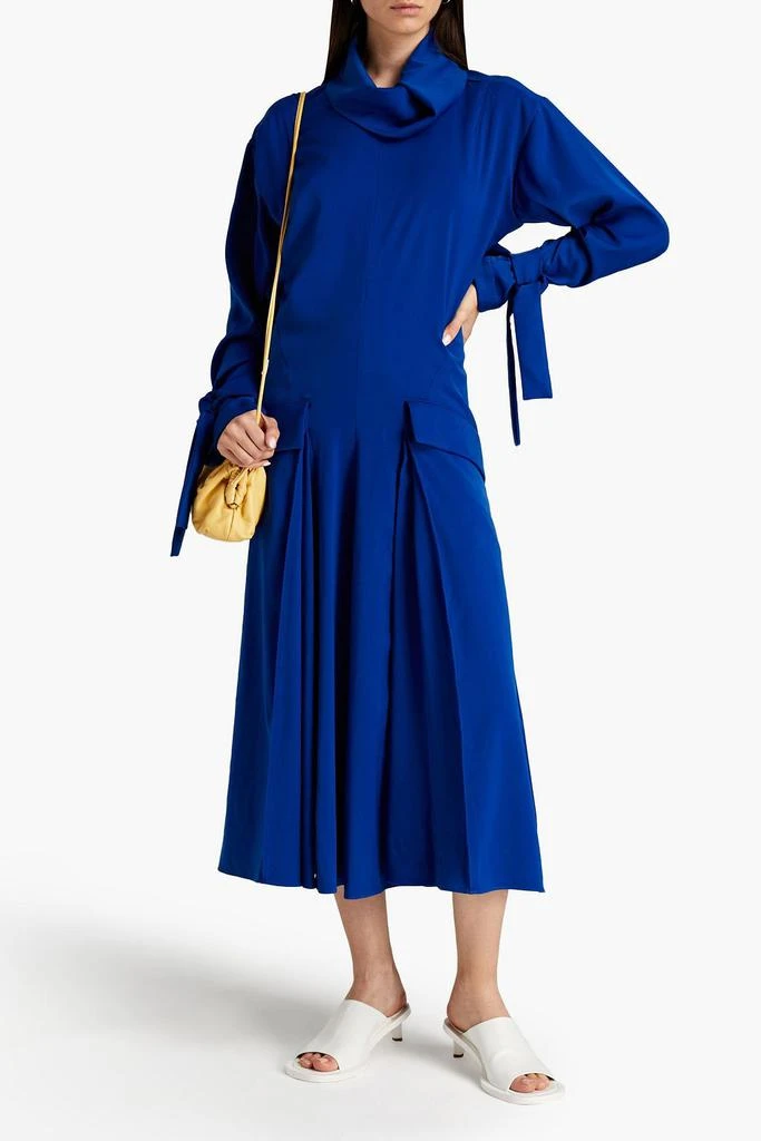 Kenzo Pleated satin midi dress 2