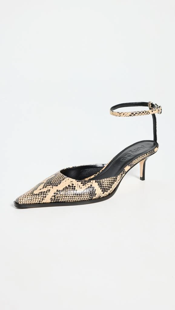 AEYDE Sarina Snake Print Calf Leather Latte Pumps 1