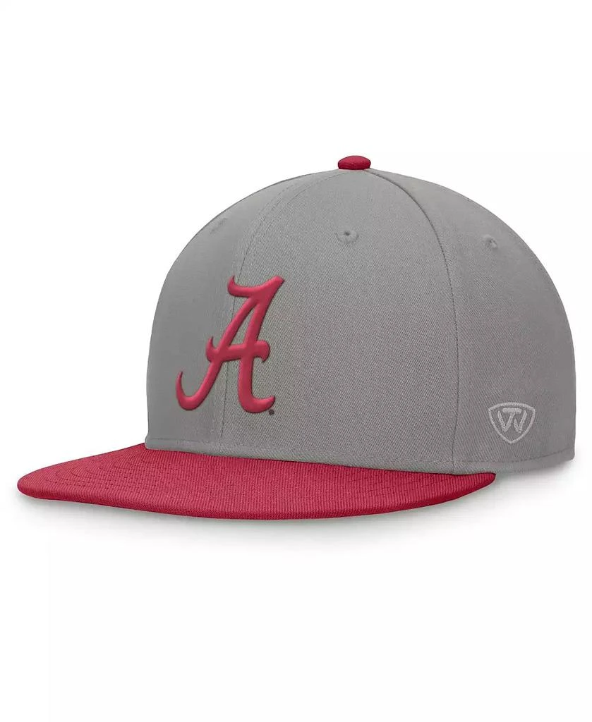 Top of the World Men's Gray/Crimson Alabama Crimson Tide Rally Two-Tone Fitted Hat 1
