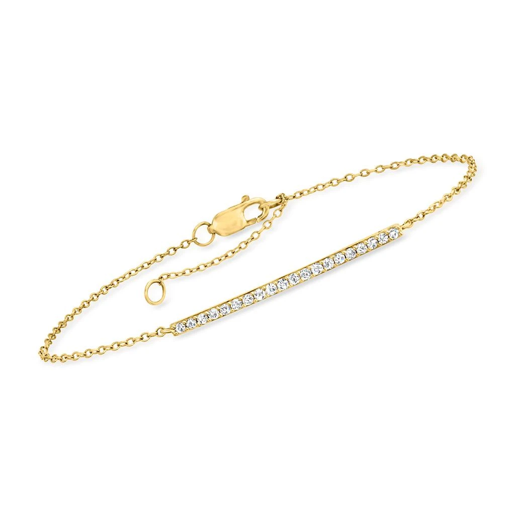 Ross-Simons Ross-Simons Diamond Bar Bracelet in 14kt Yellow Gold 1