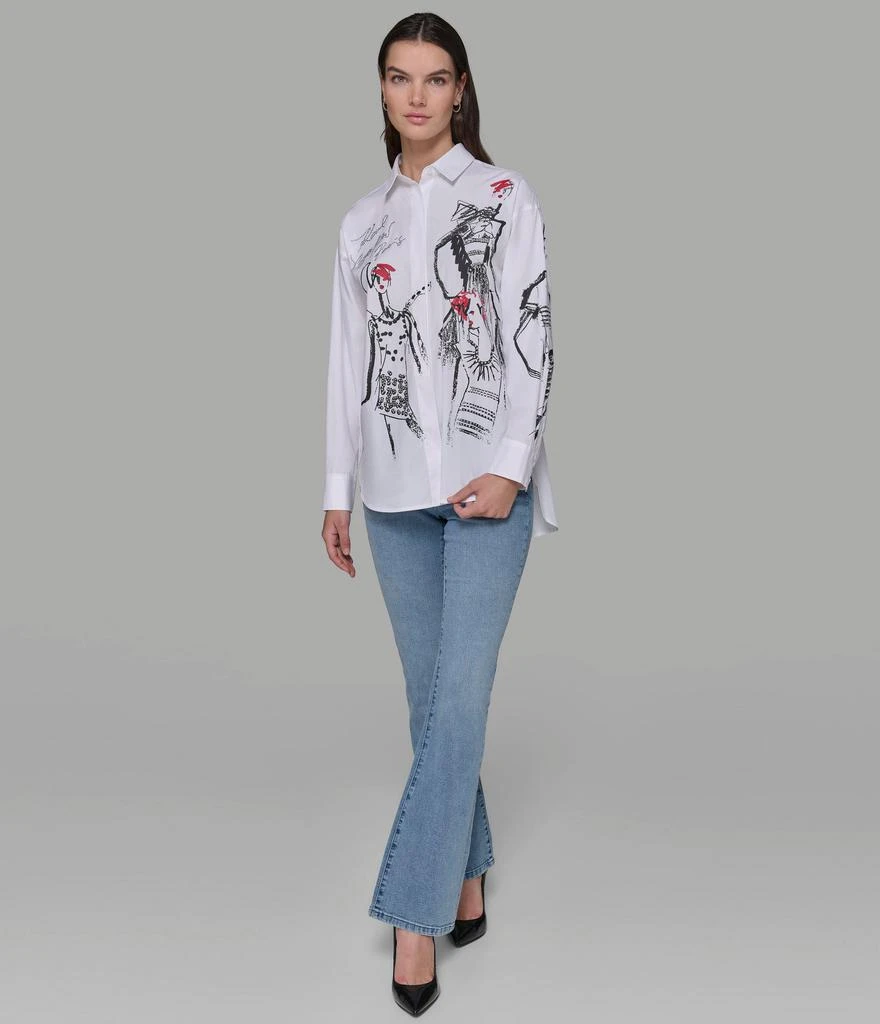 Karl Lagerfeld Paris SKETCH GIRL POPLIN SHIRT 5