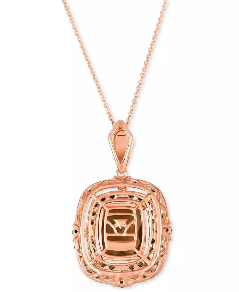 Le Vian Chocolate Quartz (3-1/2 ct. t.w.) 
Diamond (3/4 ct. t.w.) Double Halo Pendant Necklace in 14k Rose Gold, 18" + 2" extender 4
