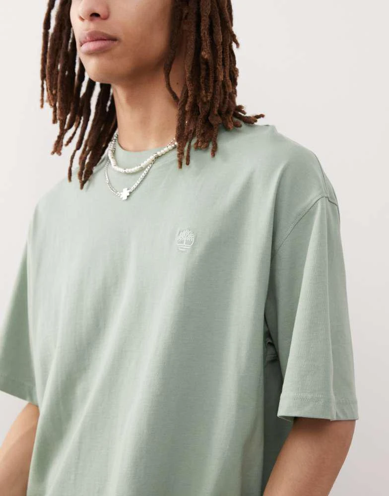Timberland Timberland Dunstan River small logo oversized t-shirt in green 2