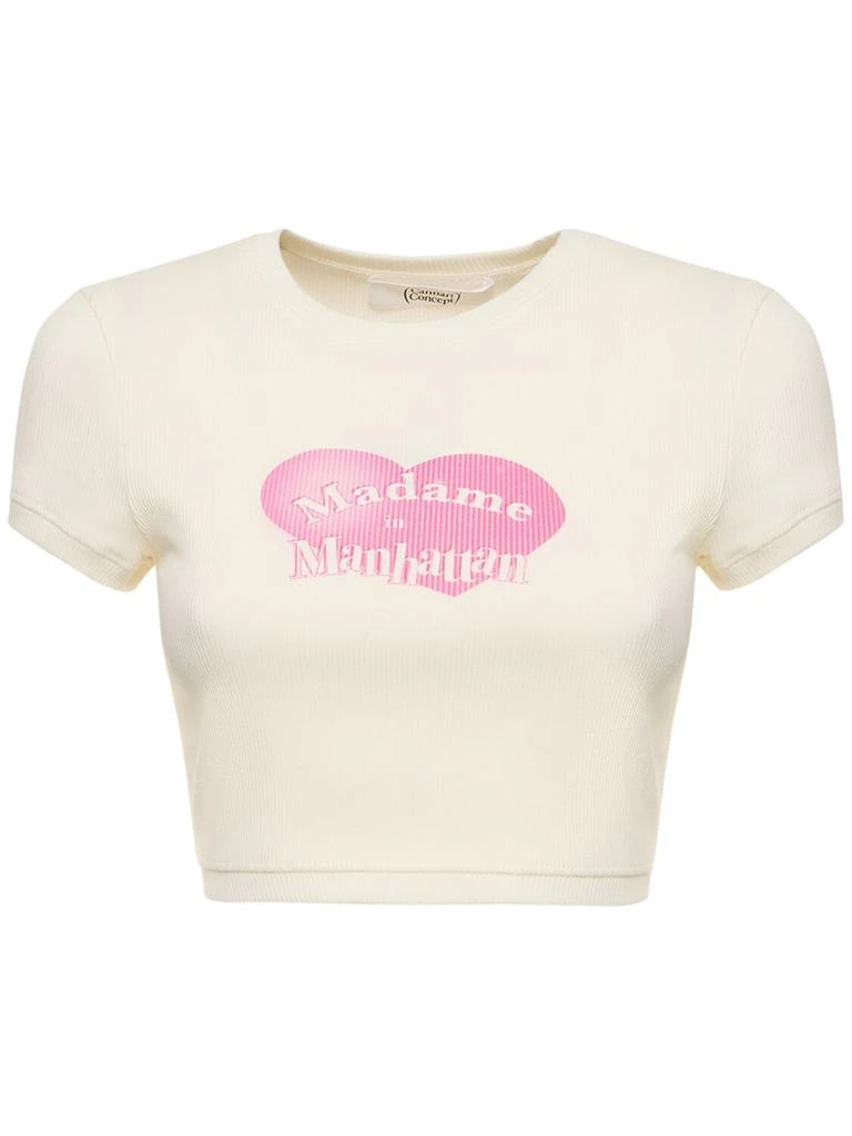CANNARI CONCEPT Printed Cropped Cotton T-shirt 1