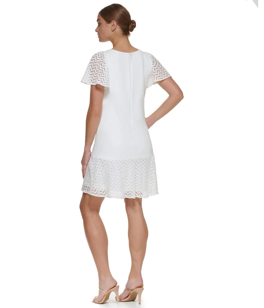 DKNY Flutter Sleeve and Hem Shift Dress 2