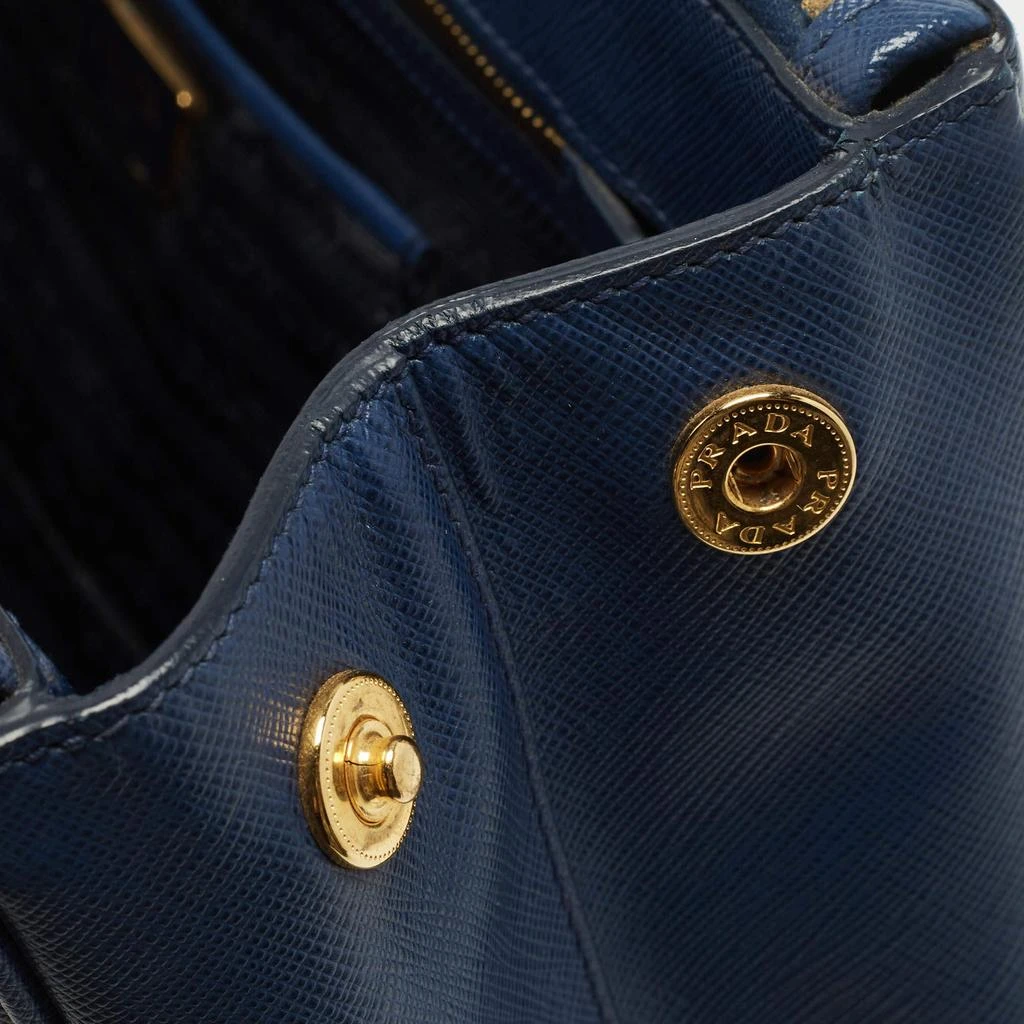 Prada Prada Navy Blue Saffiano Lux Leather Large Double Zip Tote 7