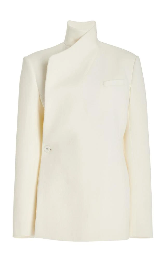 Brandon Maxwell Brandon Maxwell - The Roslyn Double-Breasted Wool Crepe Jacket - Ivory - US 6 - Moda Operandi 1