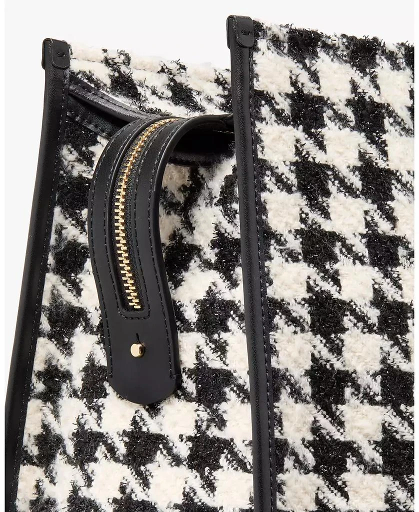 Kate Spade Women's Manhattan Houndstooth Tweed Large Market Tote Bag 3