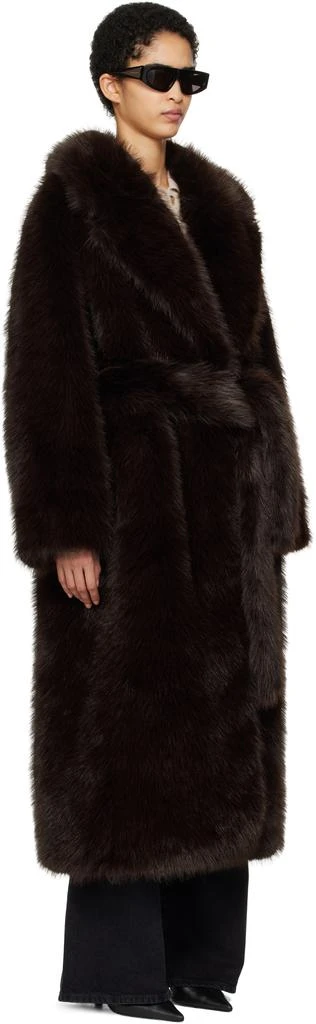 AGOLDE Brown Shoreditch Ski Club Edition Ebony Faux-Fur Coat 2