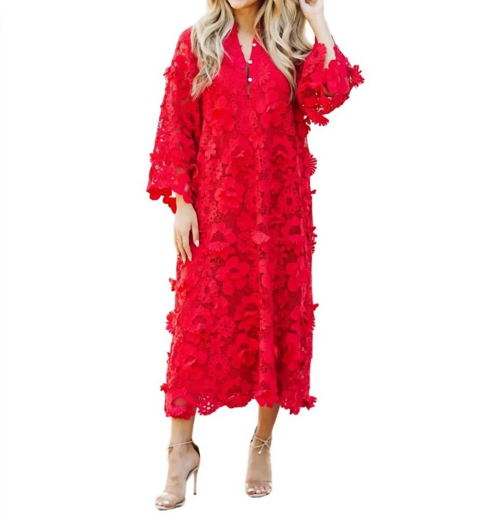 j.marie Seraphina Midi Dress In Red 1