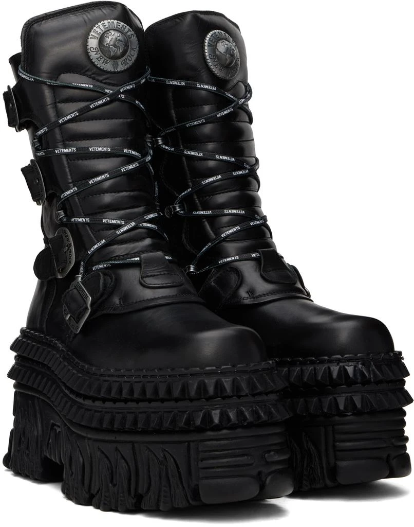 Vetements Black New Rock Edition Lace-Up Boots 4