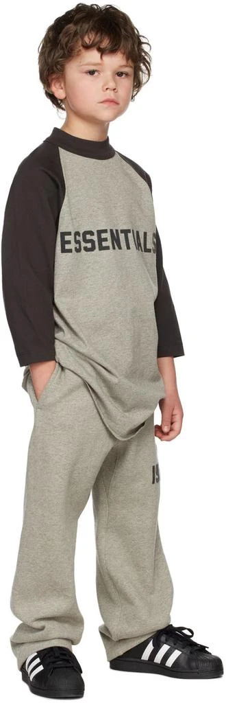 Fear of God ESSENTIALS Kids Grey Three-Quarter Sleeve Baseball T-Shirt 1