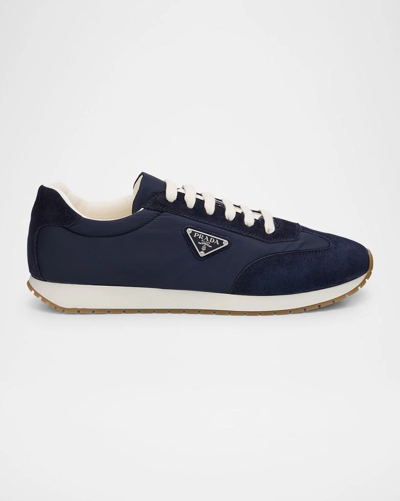 Prada Men's Rank Nylon and Leather Low-Top Sneakers 1