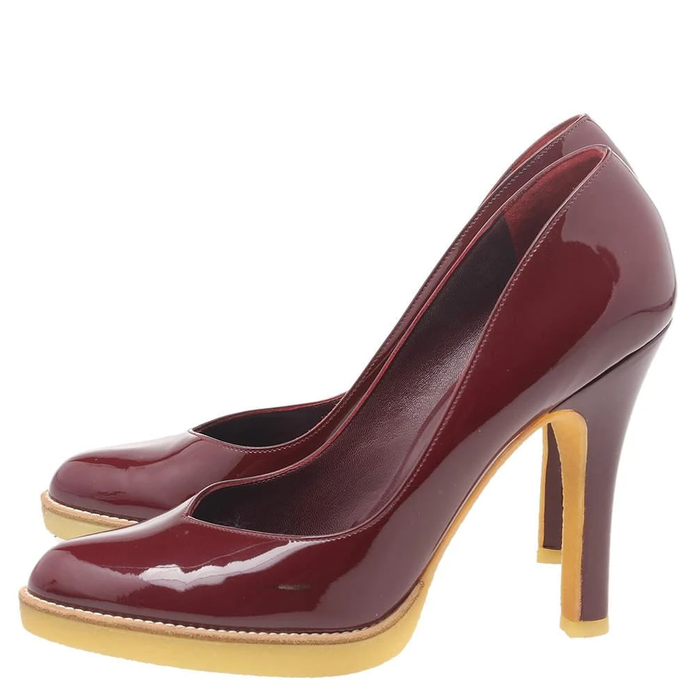 Gucci Gucci Burgundy Patent Leather Round Toe Pumps Size 37.5 4