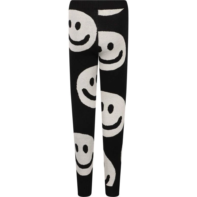 Little Man Happy Happy knit leggings in black and white 2