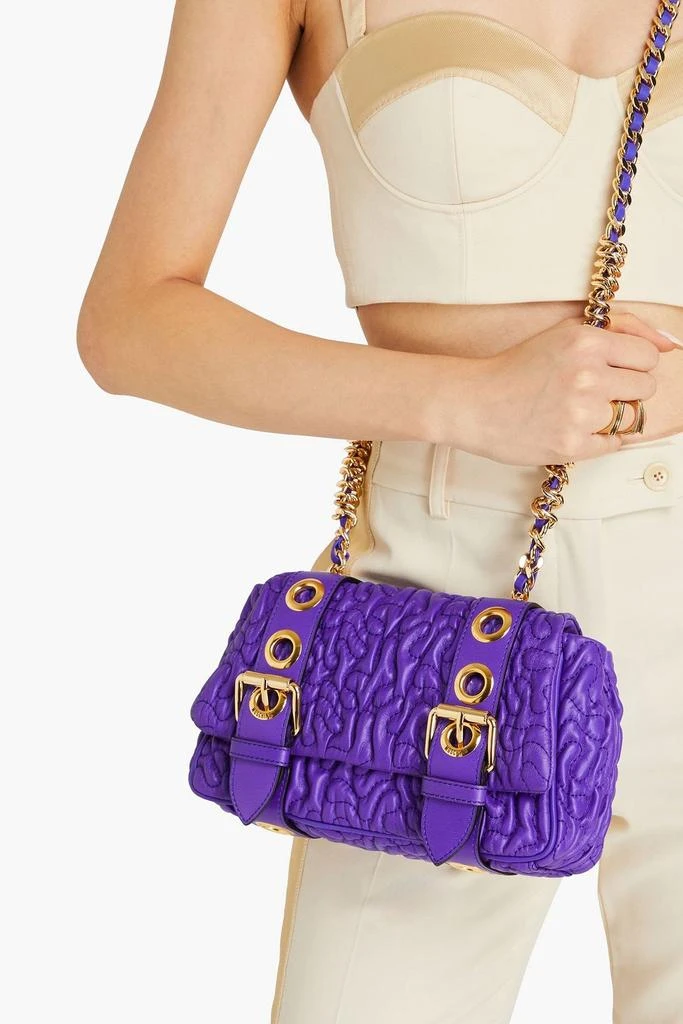 Moschino Destroyed Chain buckle-embellished quilted leather cross-body bag 2