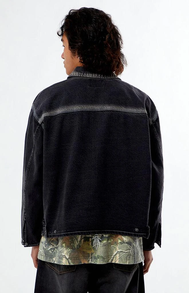 PacSun Black Washed Denim Gas Jacket 4