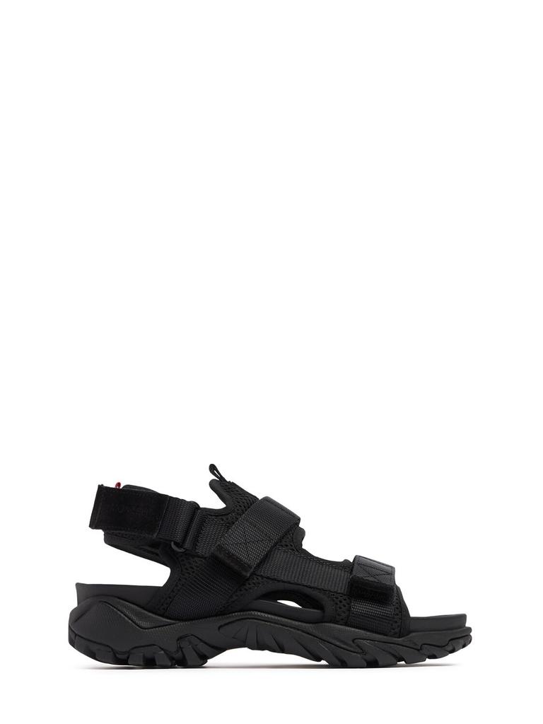 【関税＆送料込み】Moncler Black Leather Blend Sandals Moncler Men's Mon Summer Slide Sandals | Neiman Marcus