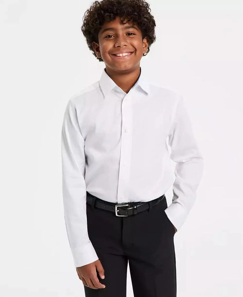Tommy Hilfiger Big Boys' Long Sleeve Stretch Solid Twill Shirt