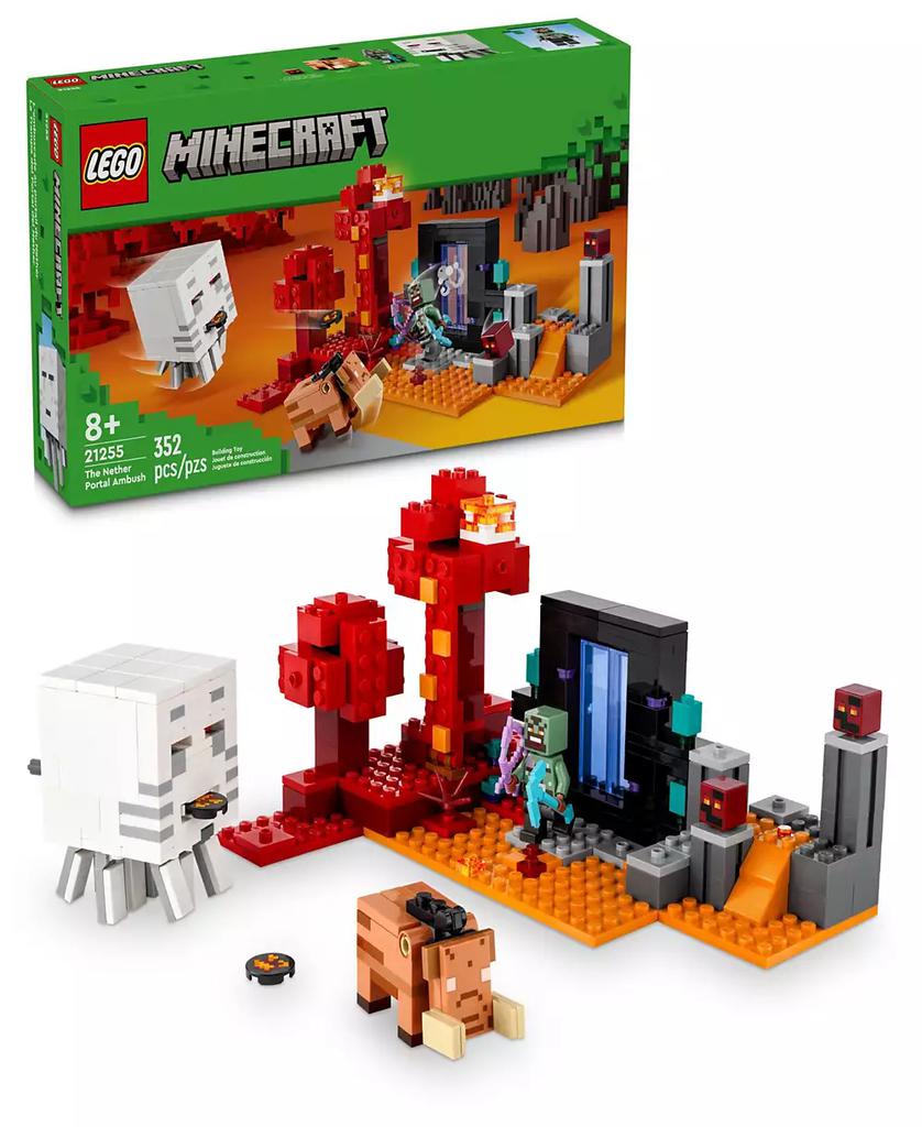 LEGO Minecraft the Nether Portal Ambush Building Toy 21255, 352 Pieces