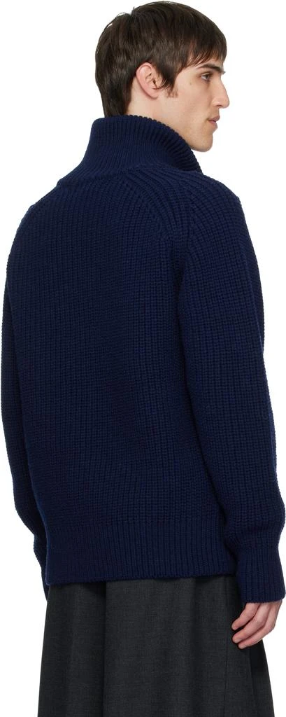 Dries Van Noten Navy Zipped Wool Jacket 3