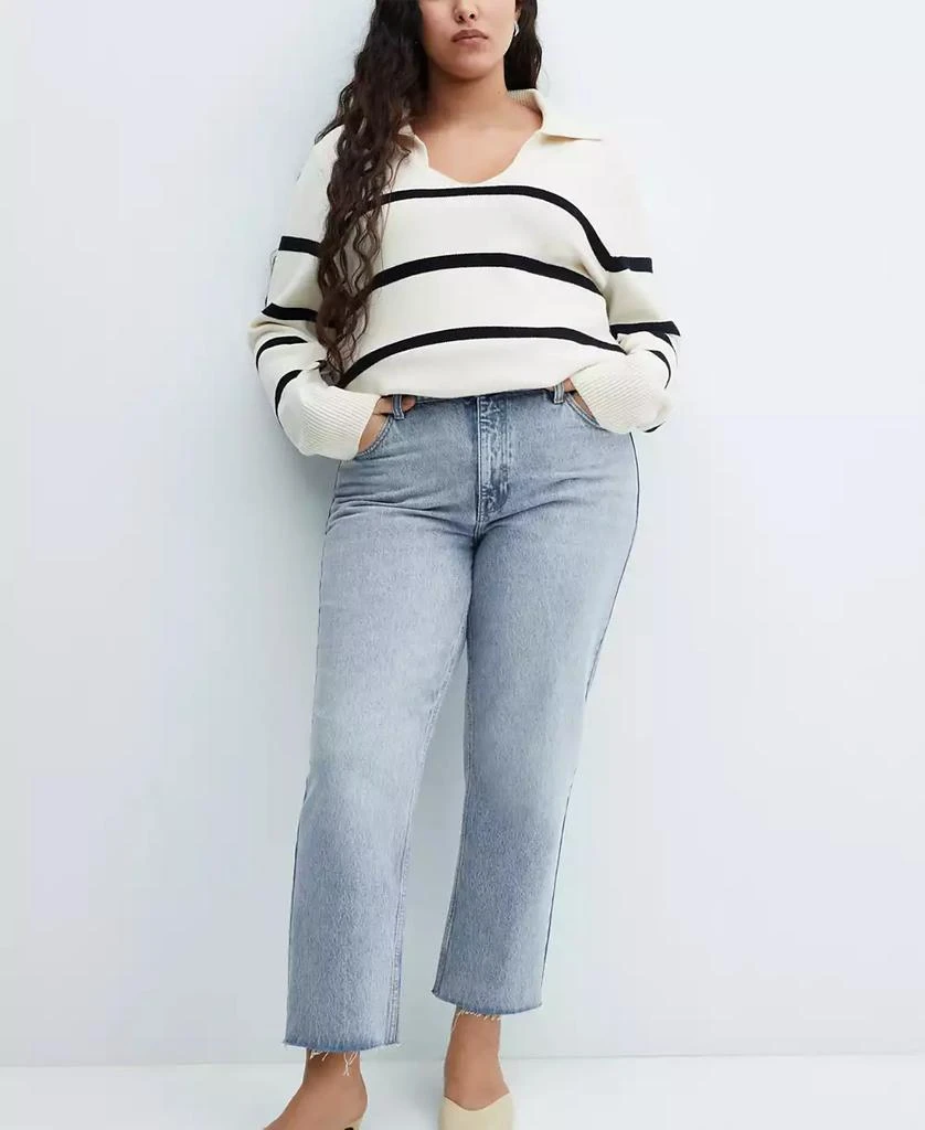 Mango Women's Straight-Fit Cropped Jeans 7