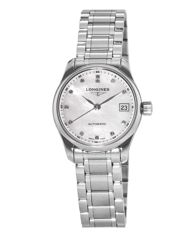 Longines Longines Master Collection Automatic 25.5 White Mother of Pearl Diamond Dial Steel Women's Watch L2.128.4.87.6