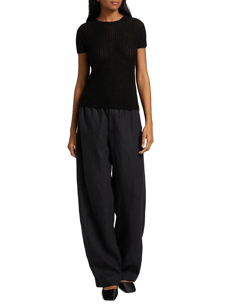Vince Waffle Knit Short-Sleeve Sweater 2