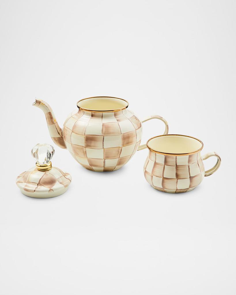 MacKenzie-Childs Mocha Check High Tea Set