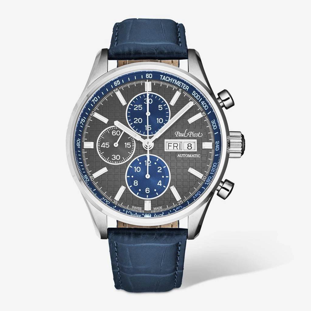 Paul Picot Paul Picot Gentleman Blazer Chronograph Grey Dial Men's Automatic Watch P4309.SG.1131.8614 1