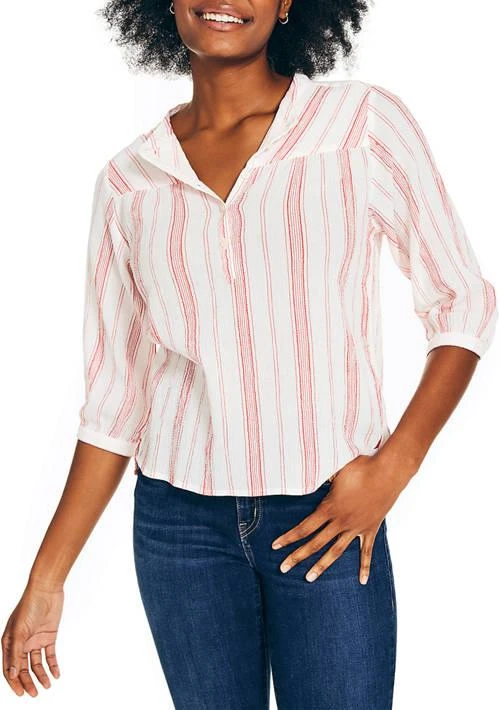 Nautica Womens Striped Popover Top 1