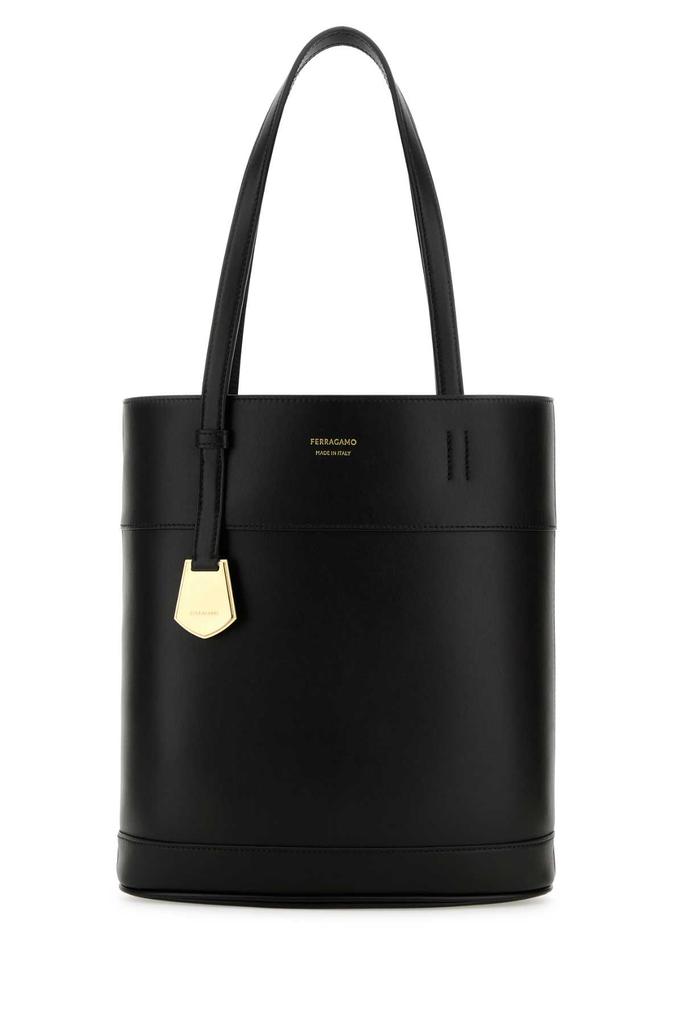 Salvatore Ferragamo BLACK LEATHER SHOPPING BAG