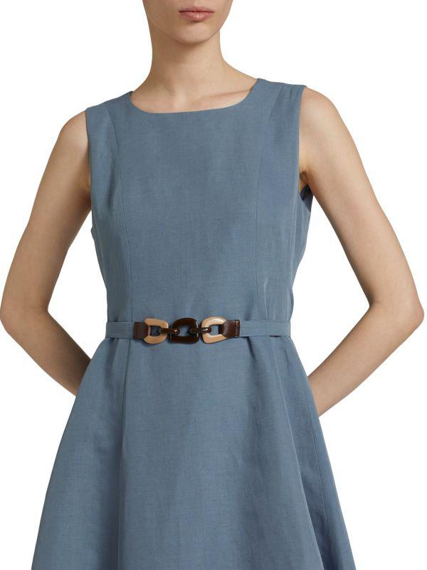アウトレット★ 'S MaxMara ミディフレアドレス AMELIE アウトレット☆amelie コットンリネンミディフレアドレス (S Max