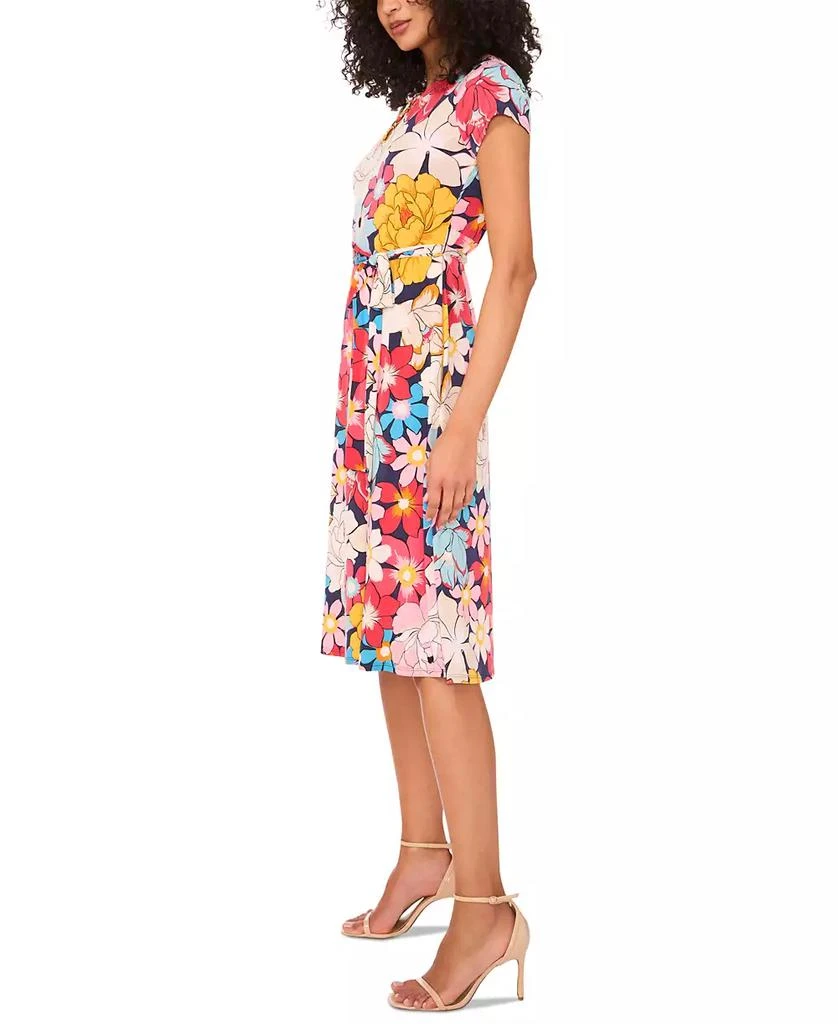 MSK Petite Printed O-Ring-Trim Short-Sleeve Dress 3