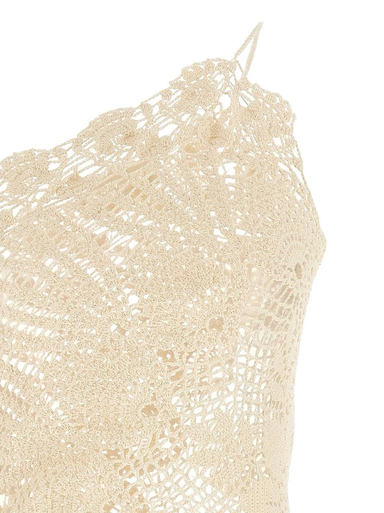 strapless open back dress Namma One Shoulder Applique Crochet Mini Dress main image 1