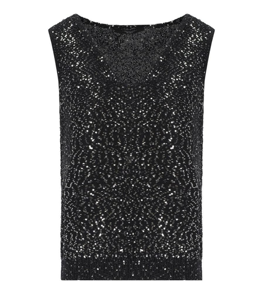 Weekend Max Mara Weekend Max Mara Sequin Embellished V-Neck Top 1
