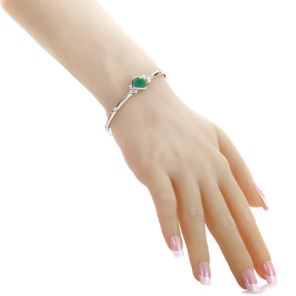 Stephen Webster Superstud Silver Quartz and Chrysoprase Bangle Bracelet 2