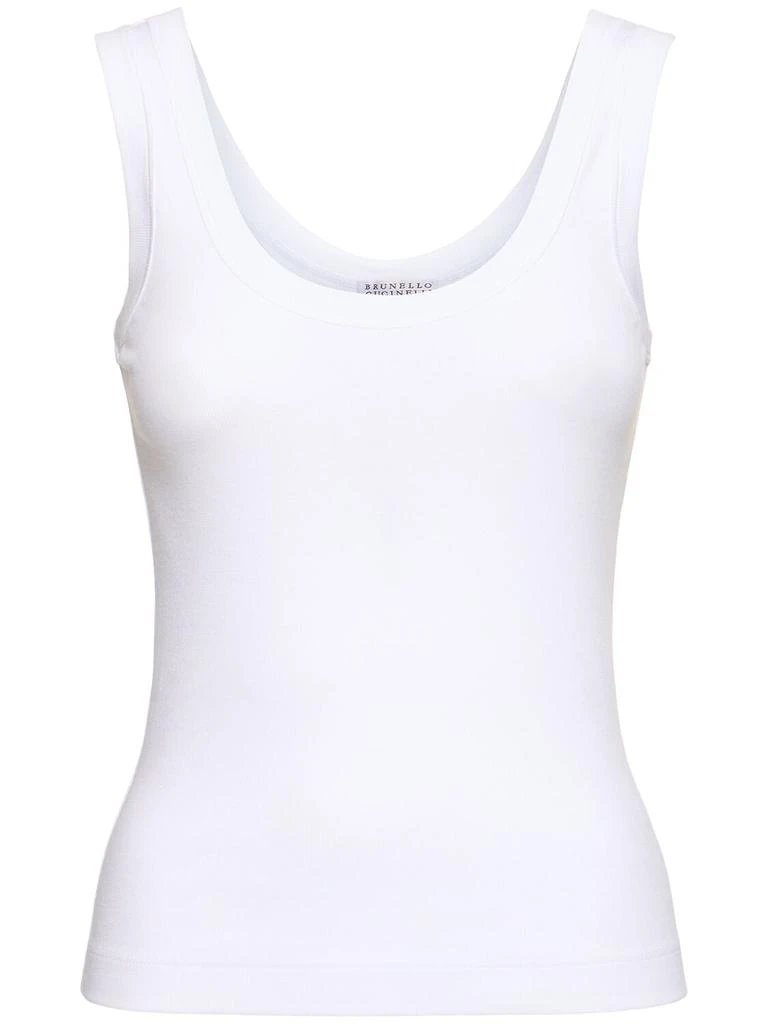 Brunello Cucinelli Ribbed Jersey Tank Top 1