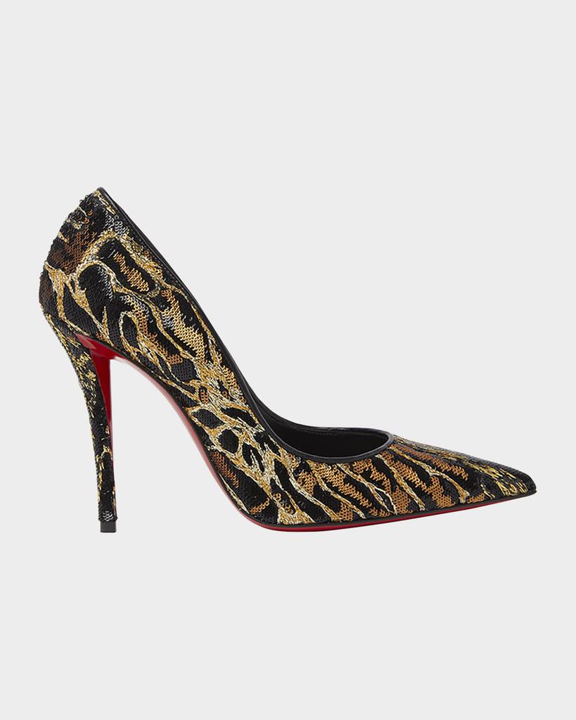 Christian Louboutin Miss Z Sequin Animal Red Sole Pumps