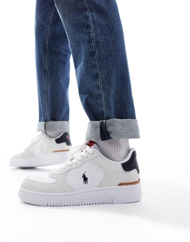 Ralph Lauren Polo Ralph Lauren Masters Court leather trainer in cream suede mix 1